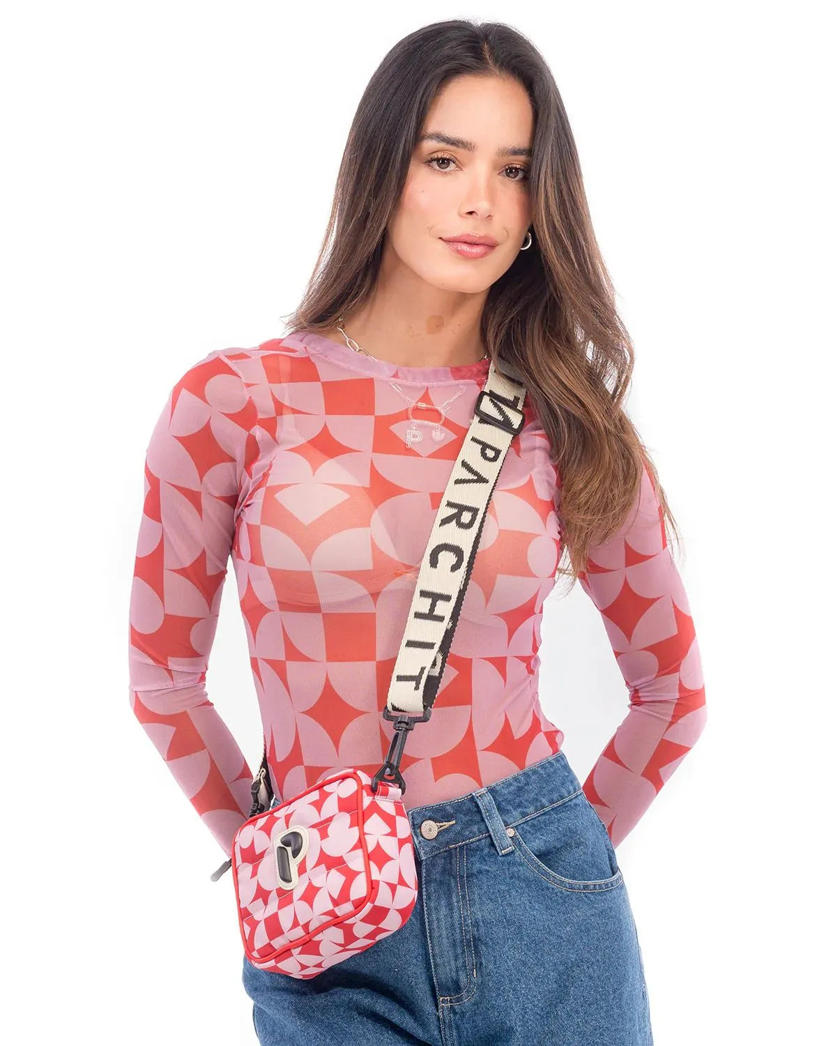 BANDOLERA GRETA ROJO X ROSA
