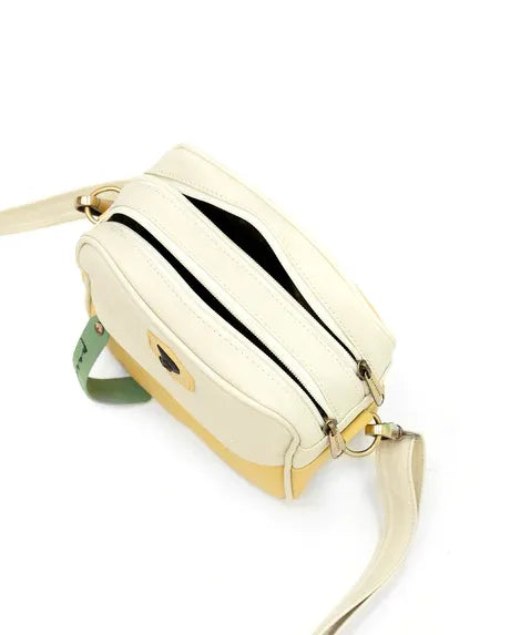Bandolera Panal Beige X Vainilla