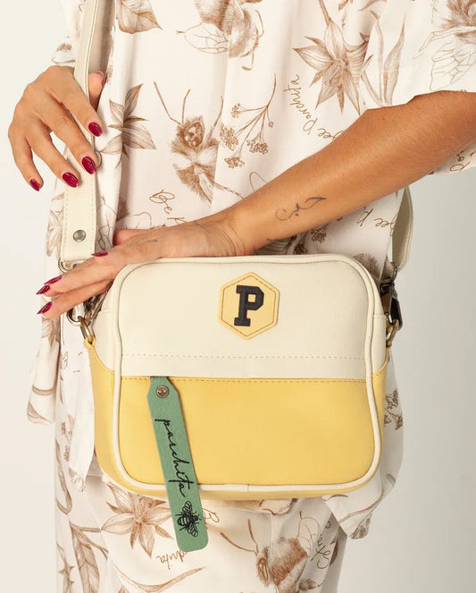 Bandolera Panal Beige X Vainilla